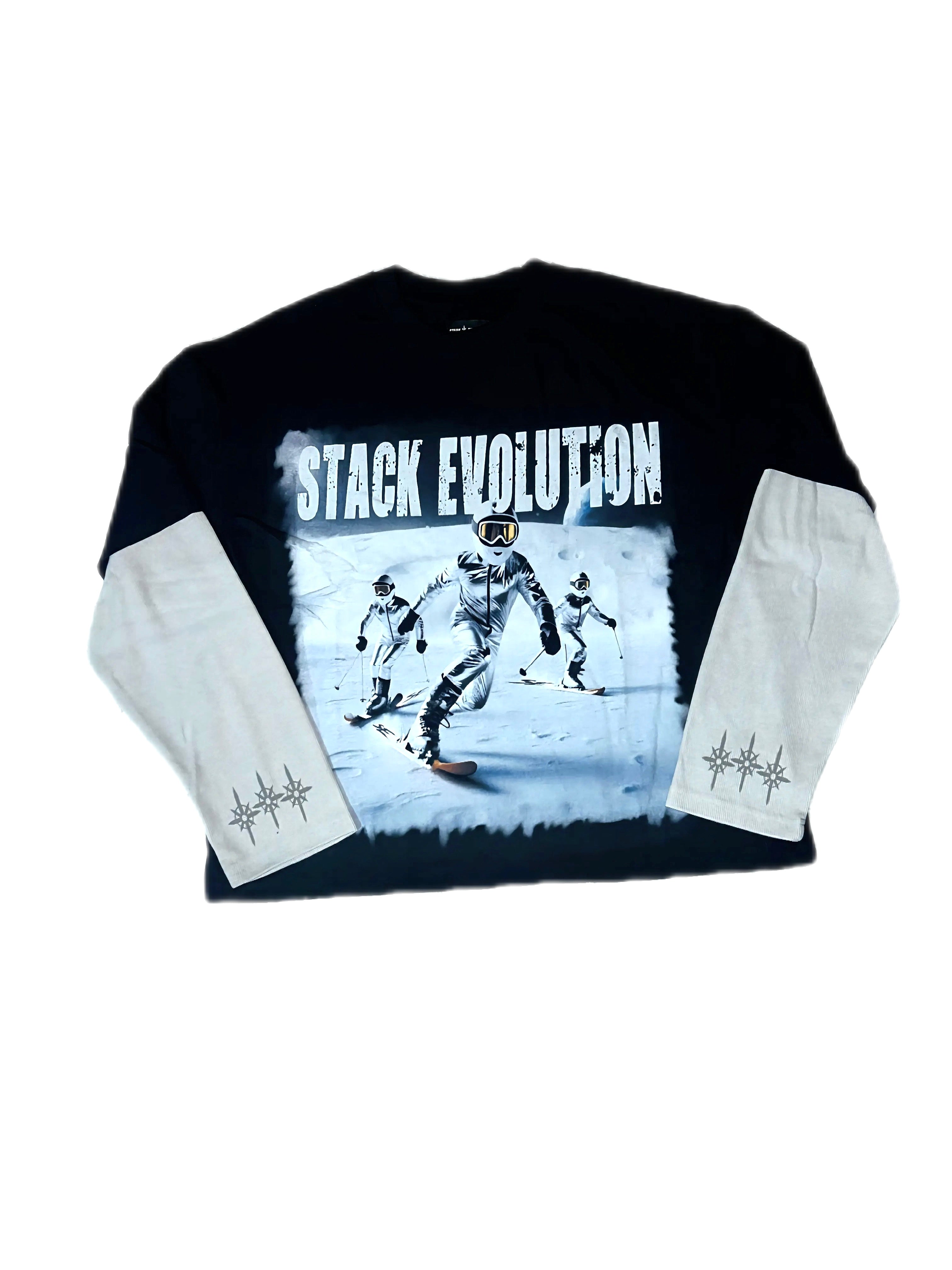 Moon Skiing Double-layer tee