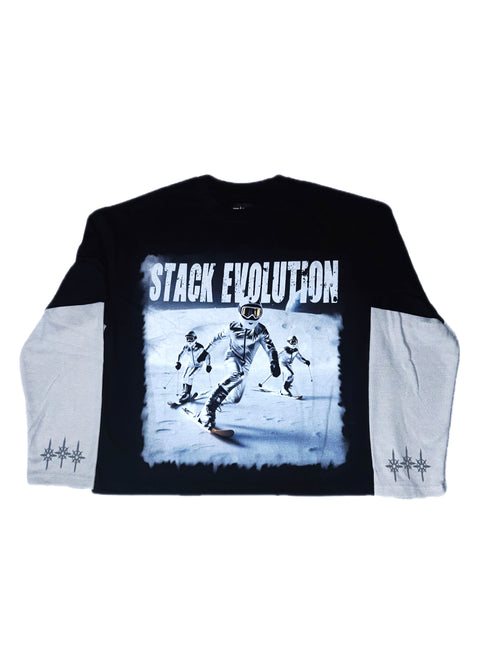 Moon Skiing Double-layer tee